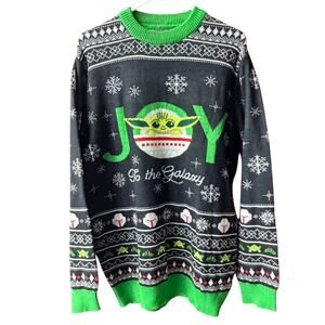 H&M Star Wars Grogu Yoda Joy‎ To the Galaxy Holiday Sweater Size M Christmas